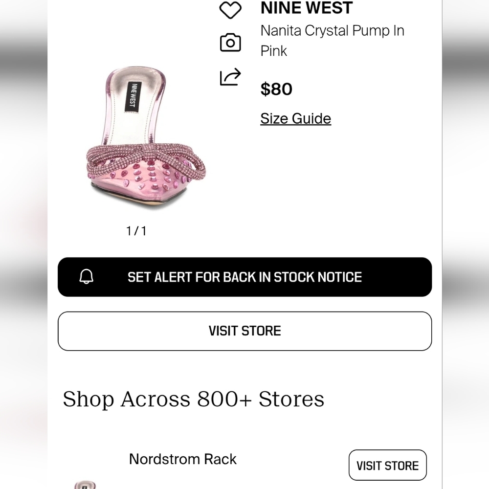 Nine West Pink Nanita Crystal Pump 11M. BRAND NEW, BOX INCLUDED